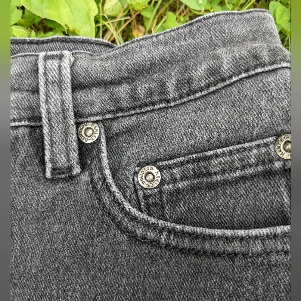 Harley Davidson Y2K Black‎ faded cutoff denim shorts